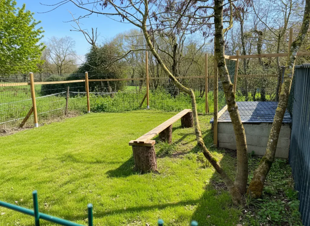 Vue panoramique du parc canin de La Pension d'Isa